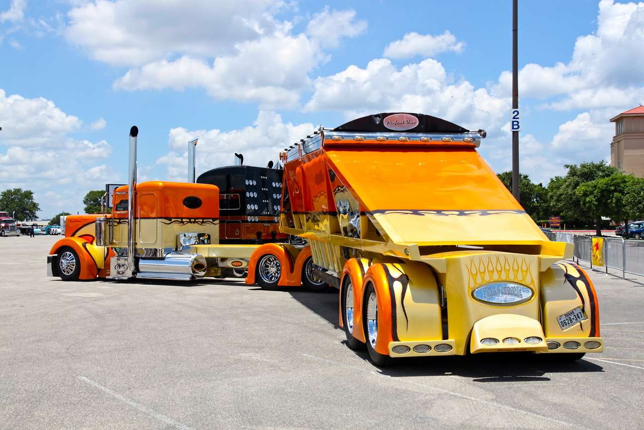 Тягачи-одиночки меркнут на фоне автопоездов, выполненных в едином стиле. Цены зашкаливают. К примеру, один только руль из дерева и стали легко тянет на 3500 долларов.