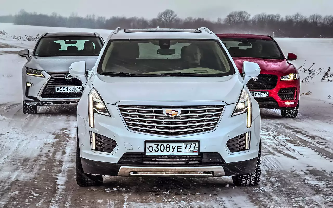 Тест премиум-кроссоверов: Lexus RX 350, Cadillac XT5 и Jaguar F-Pace