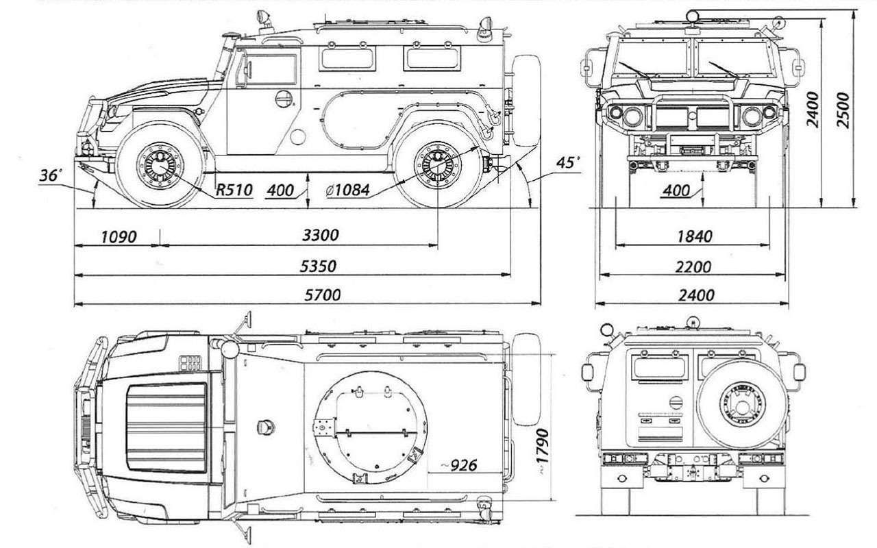 Тигр ГАЗ-2330 чертеж