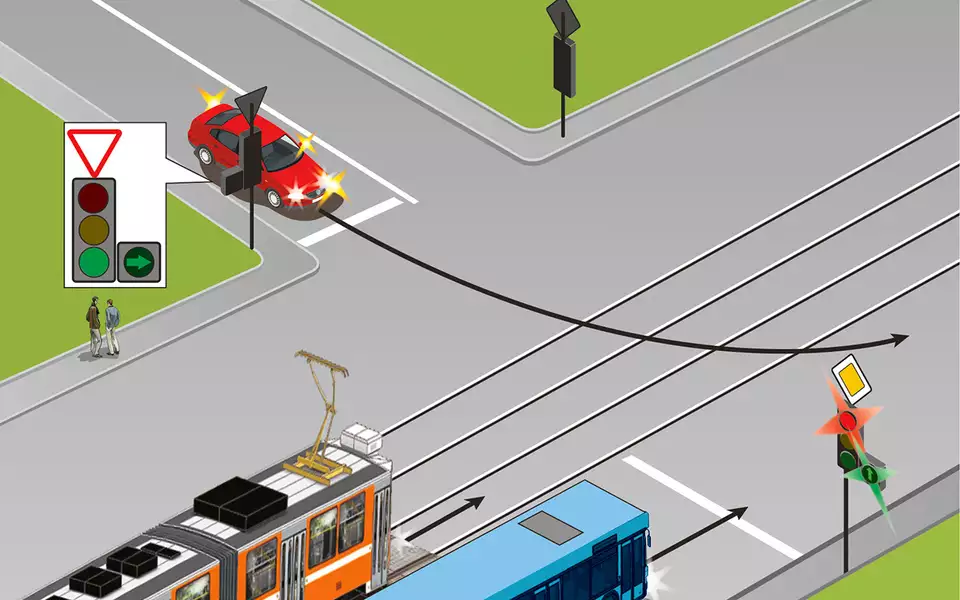Как водителю легковушки проехать данный перекресток