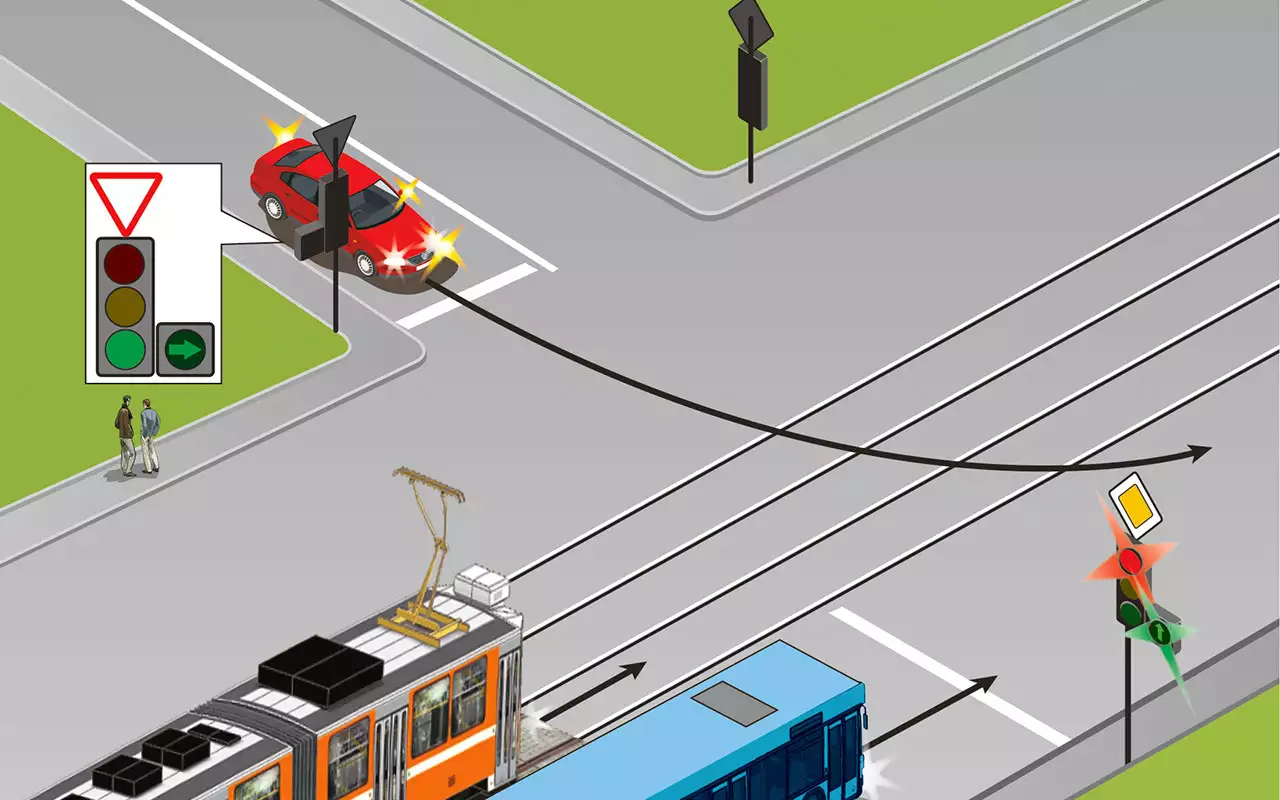 Как водителю легковушки проехать данный перекресток