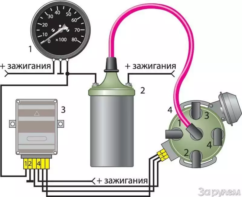 Схема бесконтактная система зажигания ваз 2107