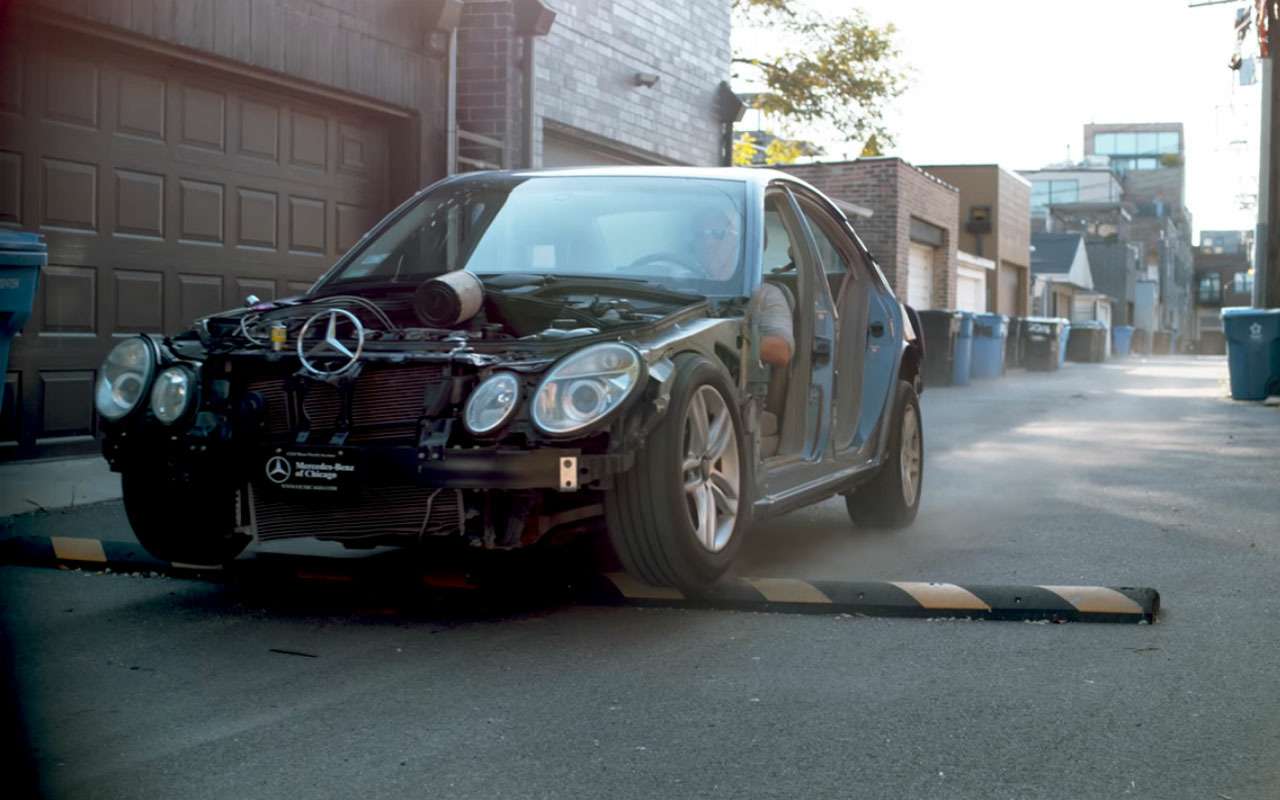 Если не тормозить перед «лежачим полицейским», подушки сработают? Эксперимент