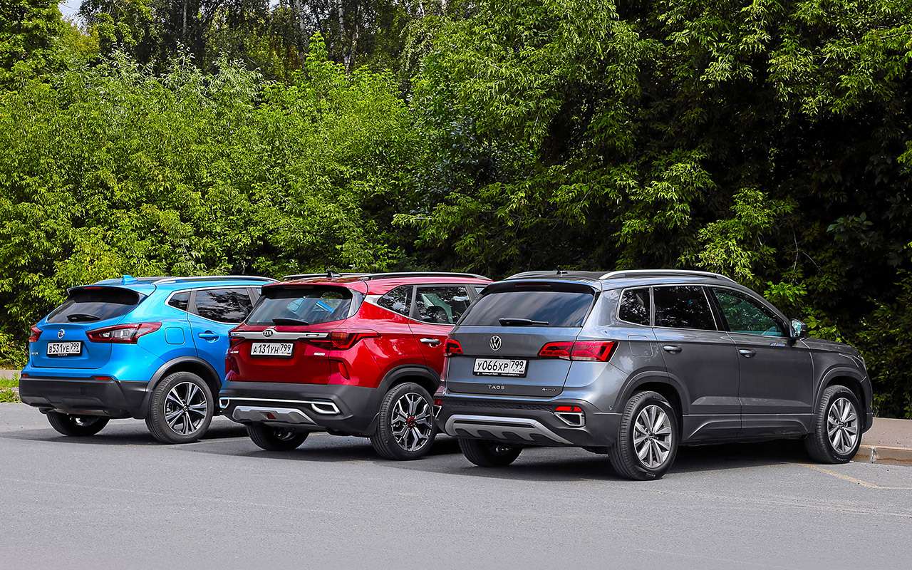 VW Taos, Kia Seltos, Nissan Qashqai: как светят? что с навигацией?