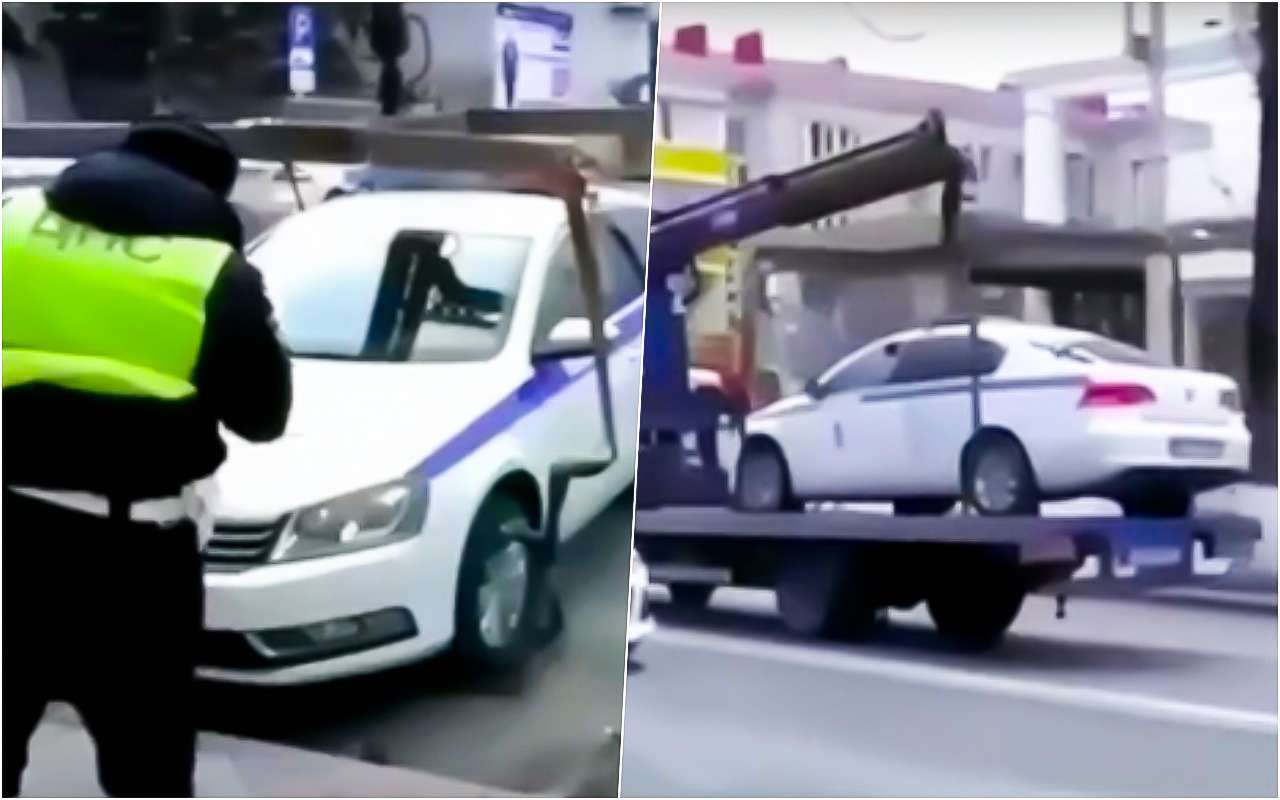 В Краснодарском крае ДПС эвакуировала машину ДПС