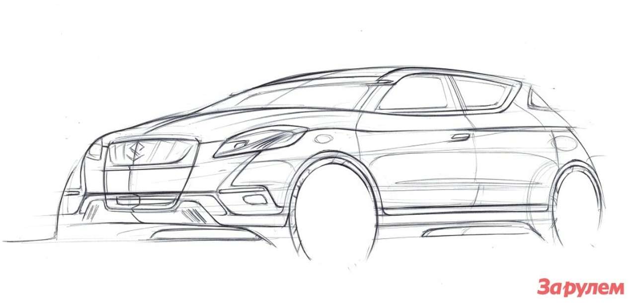 Suzuki опубликовала первый скетч кроссовера S-Cross