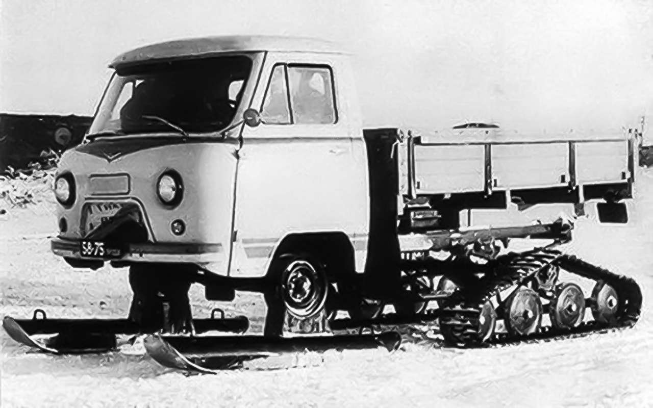 Очень необычный УАЗ: зачем ему лыжи?!