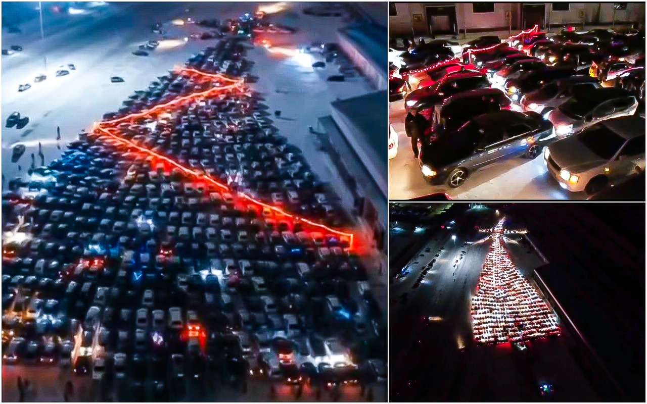 Самую большую автоелку в России «построили» в Красноярске