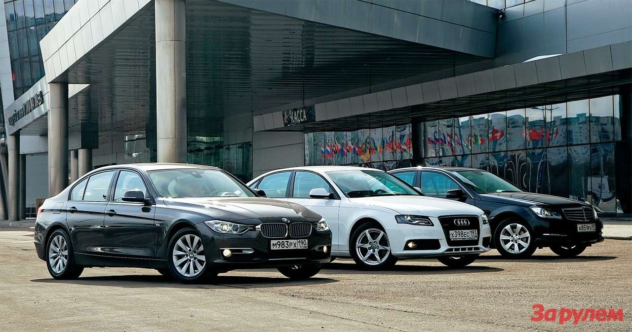 Mercedes-Benz С 220 CDI, BMW 320d, Аudi A4 Quattro 2.0 FSI