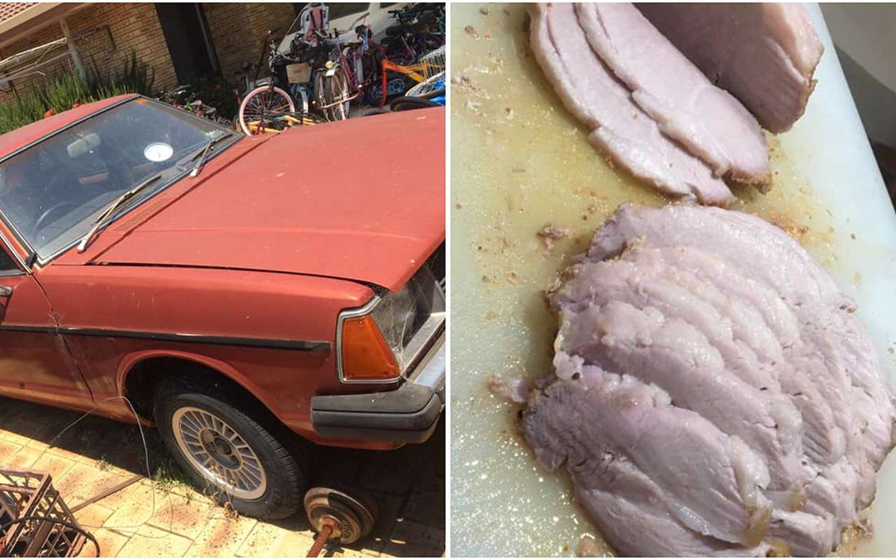 Автомобиль как духовка: автовладелец ухитрился запечь в нем кусок сочного мяса