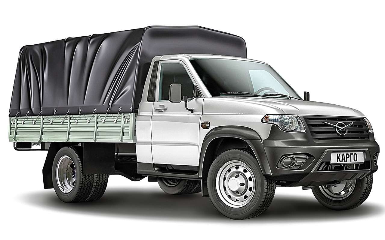 Вооружившись фотошопом, мы нарисовали такой автомобиль. Насколько рисунок точен, покажет время. Возможно, именно так будет выглядеть модификация УАЗ Карго с грузоподъемностью 1,5 тонны.