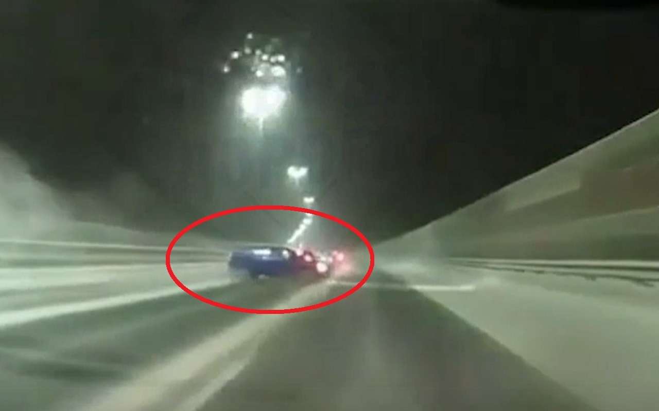 Как не надо ездить по зимней трассе - наглядное видео