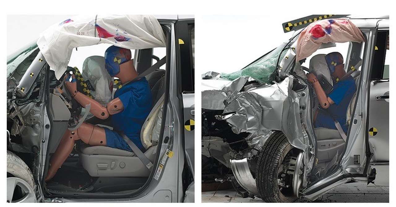 Четыре минивэна провалили краш-тест с малым перекрытием (ВИДЕО)