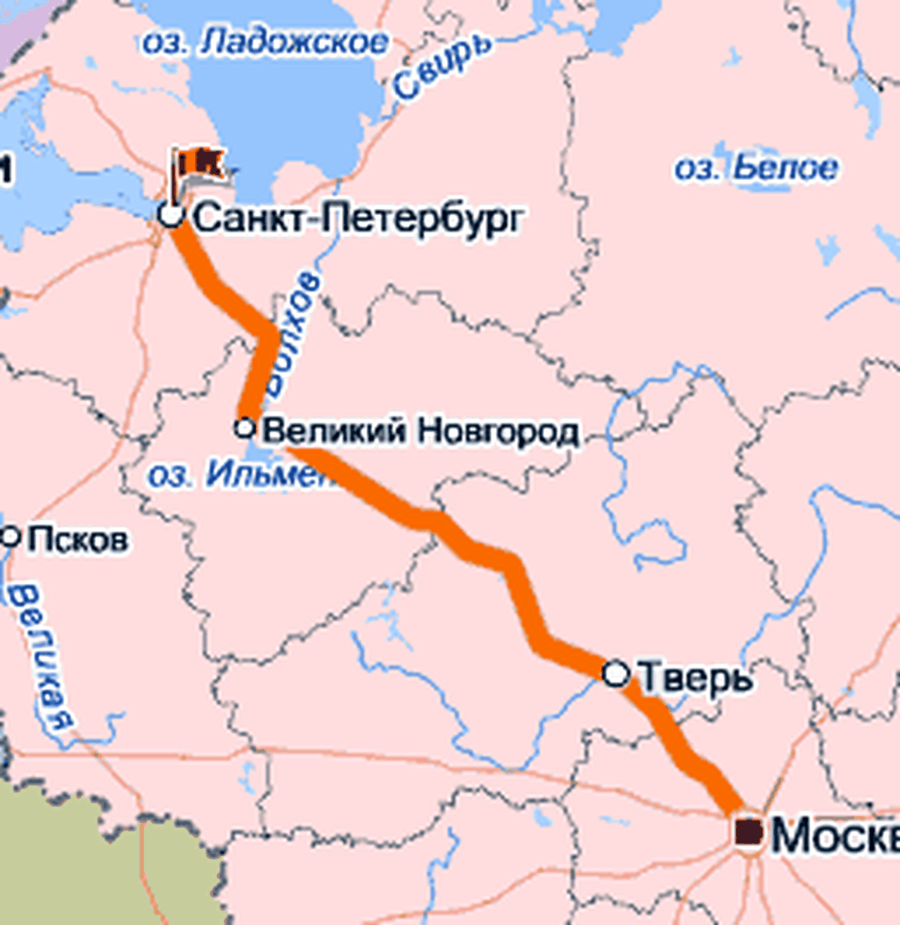 Движение по трассе Москва – Петербург заблокировано