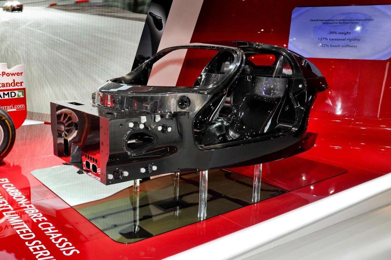 В Париже выставлен композитный монокок нового флагмана Ferrari