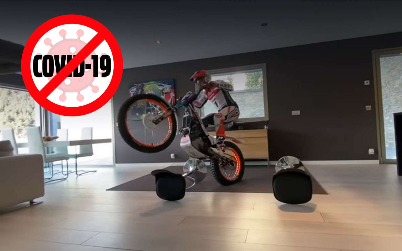 Звезды на карантине: мототрек у себя дома