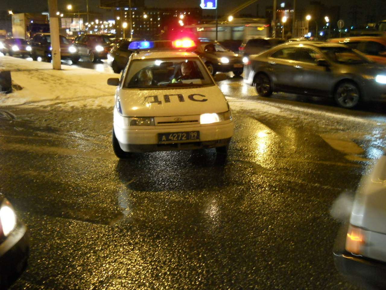 На МКАДе расстреляли  нарушителя