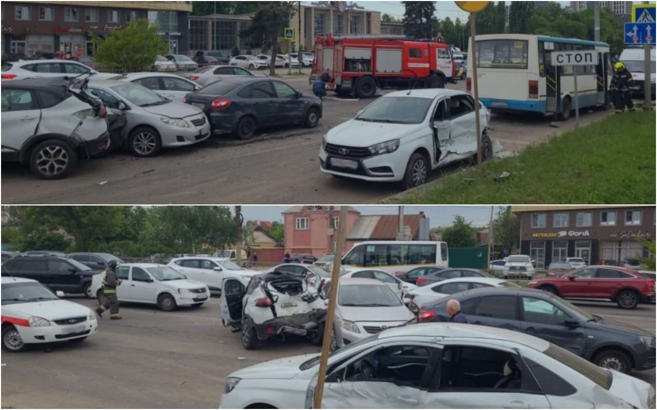 Автобус с пассажирами попал в ДТП с восемью авто в Воронеже: что известно