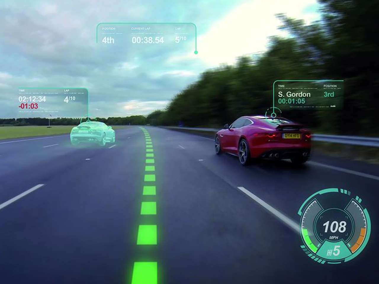 Картинка на лобовом стекле поможет водителю лучше сконцентрироваться