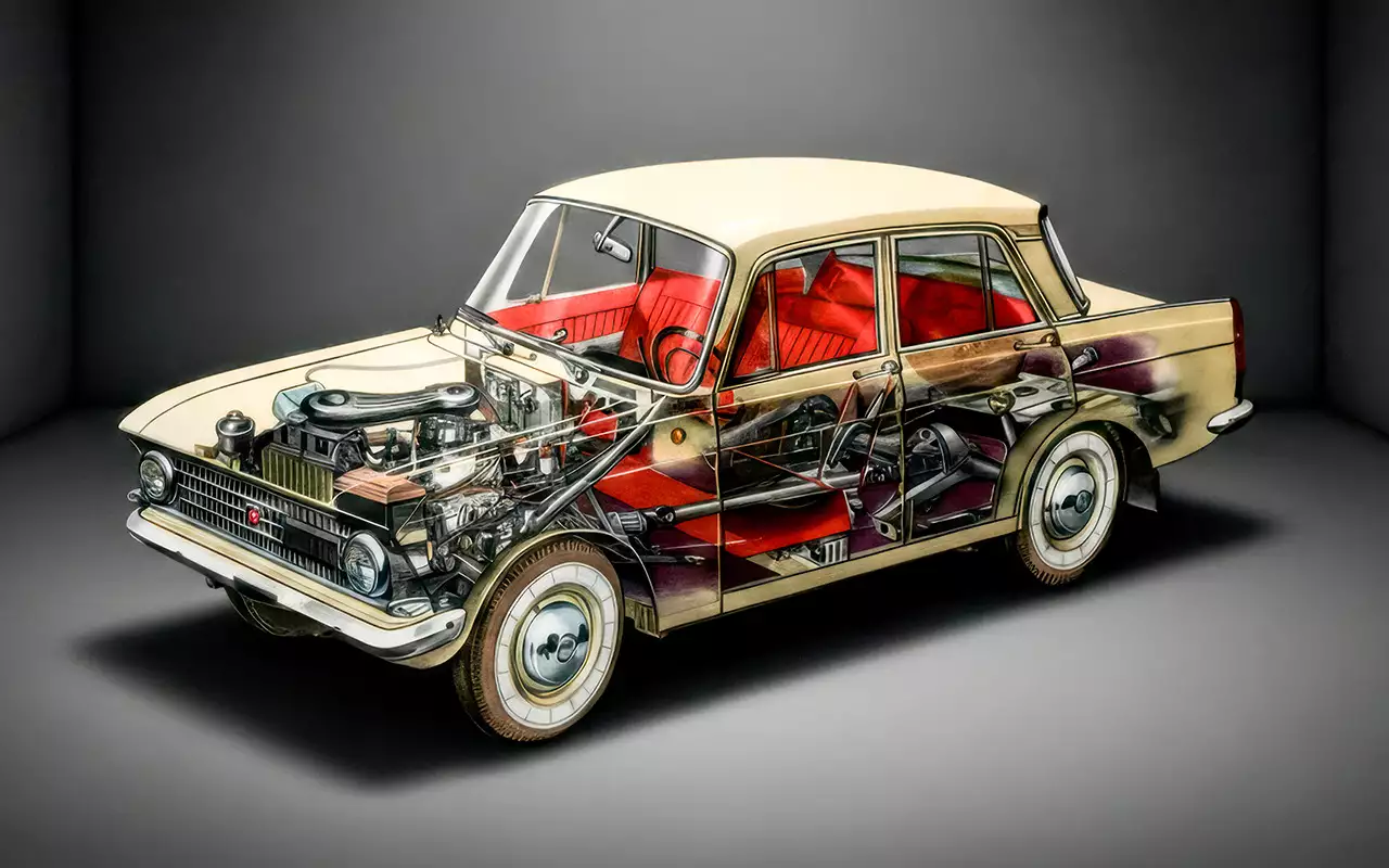 Москвич-408 в середине 60-х годов был вполне современным по инженерии и передовым по дизайну.