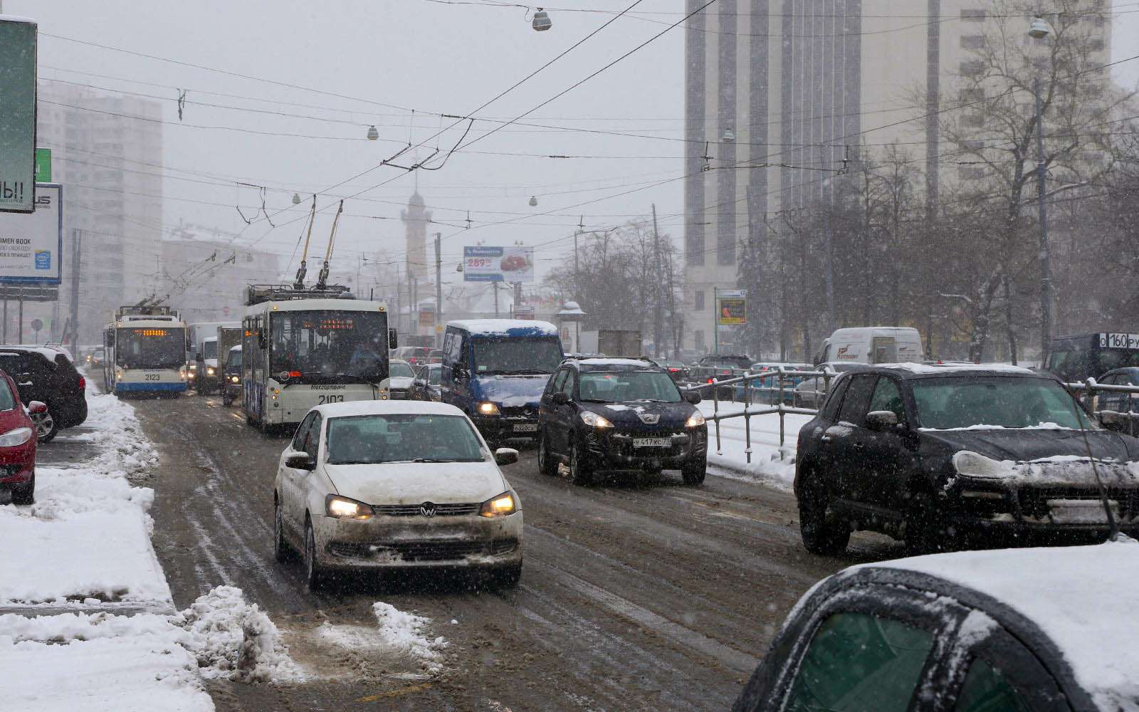 дороги москвы зимой