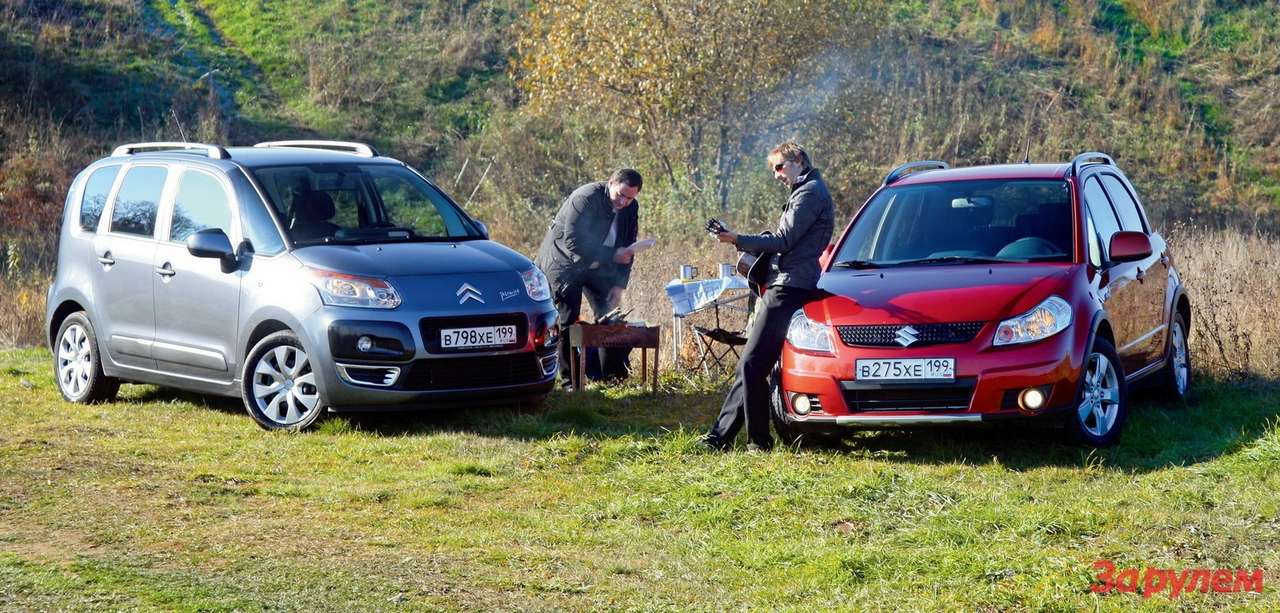 Citroen C3 Picasso (цена – 689 500 руб.) и Suzuki SX4 (цена – 777 000 руб.)