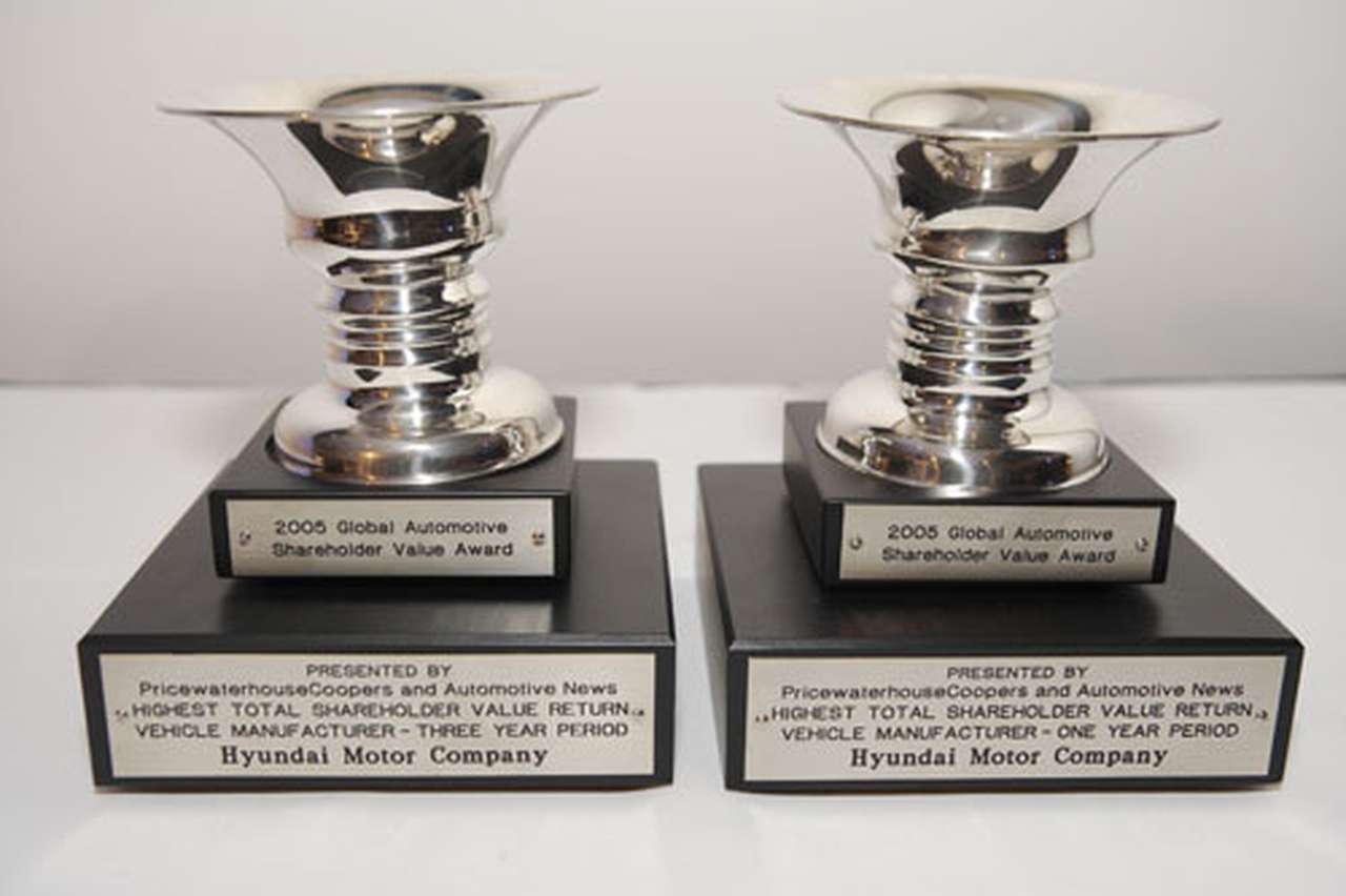 Корпорация Hyundai удостоена Премии за самую высокую стоимость акционерного капитала среди автомобильных компаний мира (Global Automotive Shareholder Value Award)