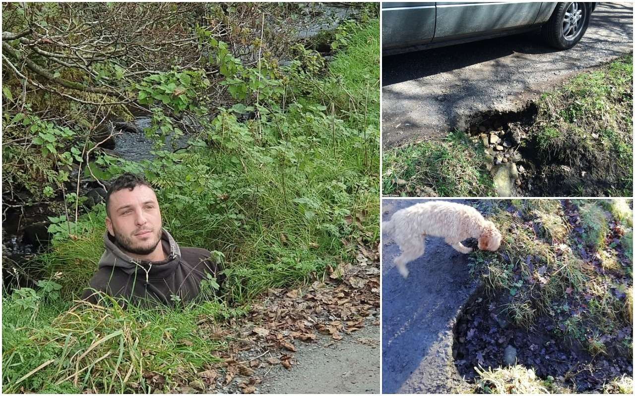 В эту яму залез большой парень. Власти ничего не заметили