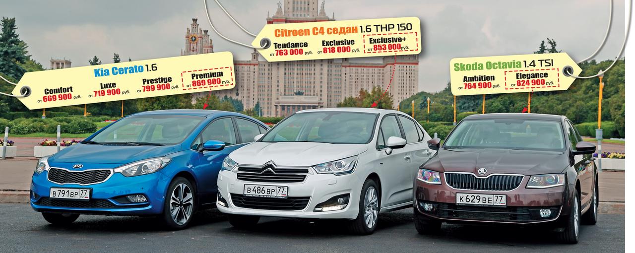 Kia Cerato, Citroen C4 седан и Skoda Octavia: дорогие «россияне»...