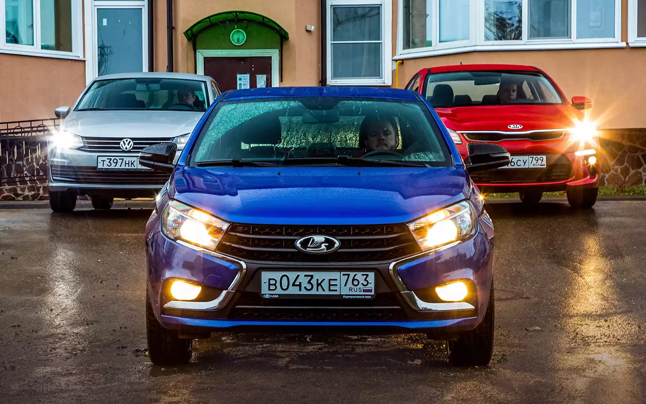 Lada Vesta, Kia Rio, VW Polo: тест-драйв в цифрах