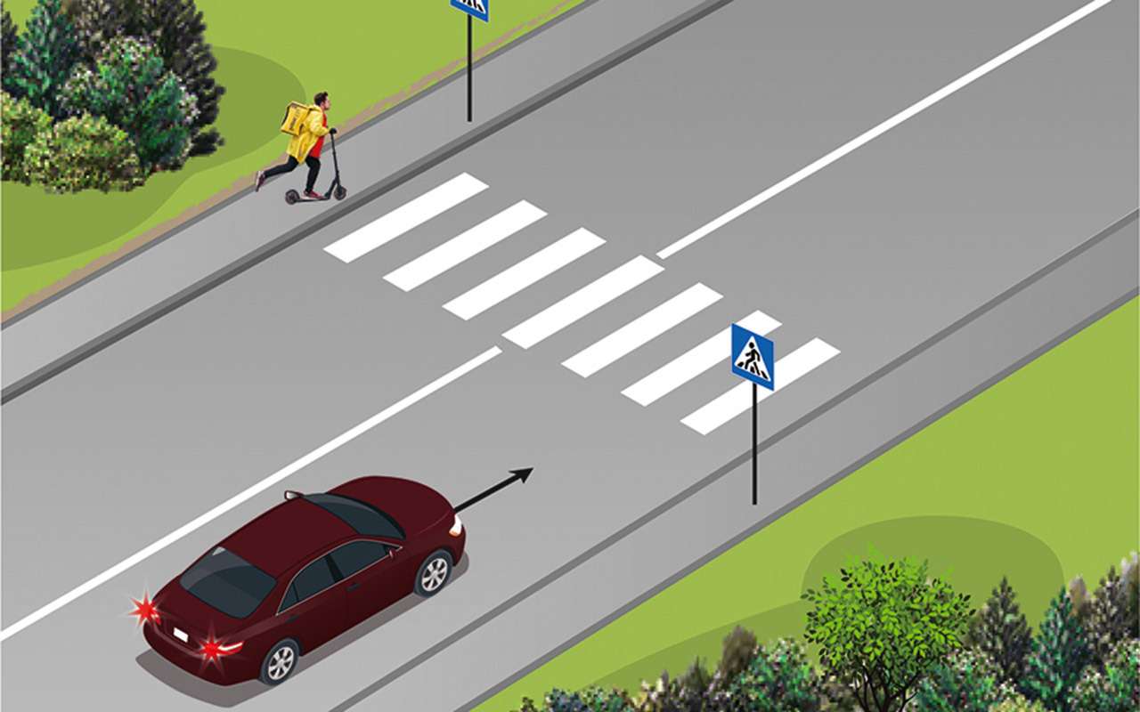 Что делать с доставщиком пиццы? - простой тест на ПДД