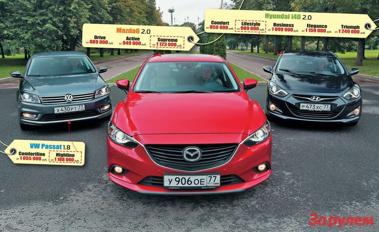 VW Passat, Mazda6 и Hyundai i40: бизнес-привилегии