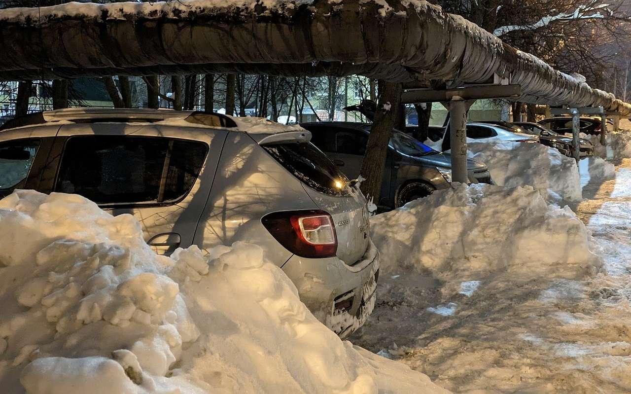 В этом дворе водители нашли оригинальный выход с дефицитом парковочных мест, но нет никакой уверенности в том, что пространство не считается газоном