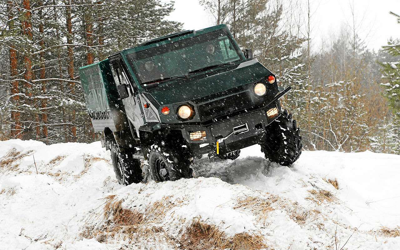 Конструкция кабины сделана по типу гоночных машин. В основе – усиленный каркас из труб.