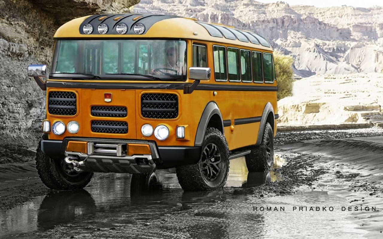 Для российских направлений: показан автобус-внедорожник ПАЗ