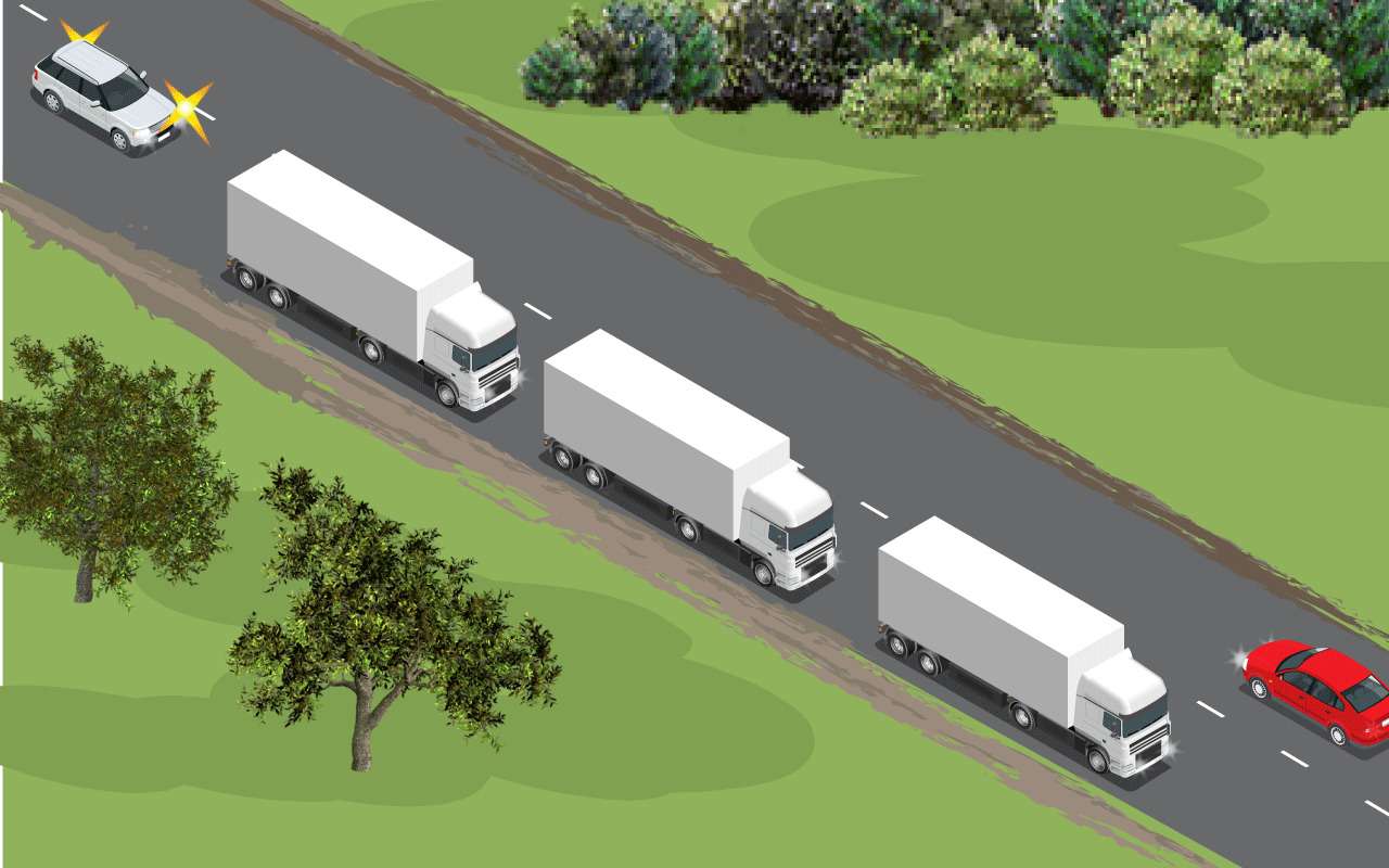 Чертовы дальнобои! — обгон по встречке лоб в лоб