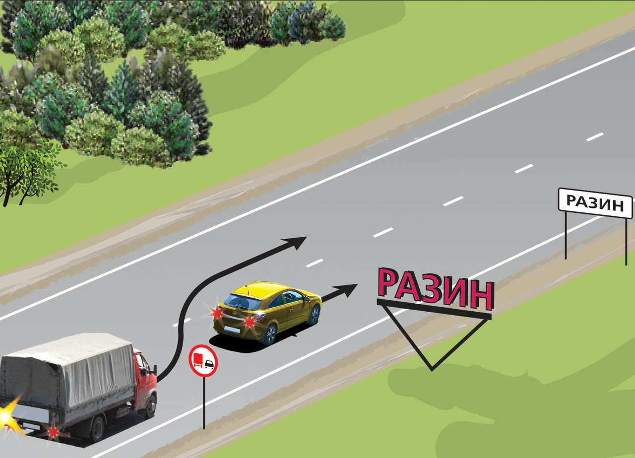 Что он на обгон-то идет... Или ему можно? Простой тест по ПДД