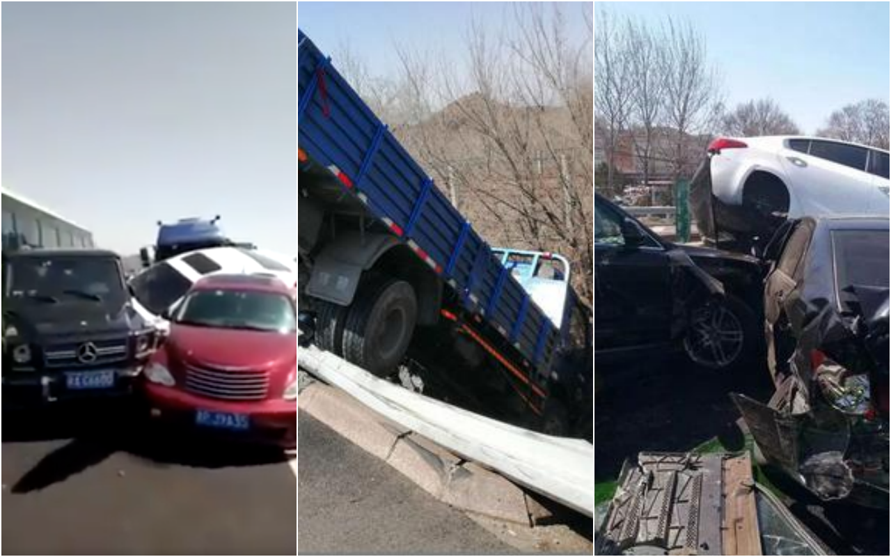 16 автомобилей столкнулись на скоростной автомагистрали