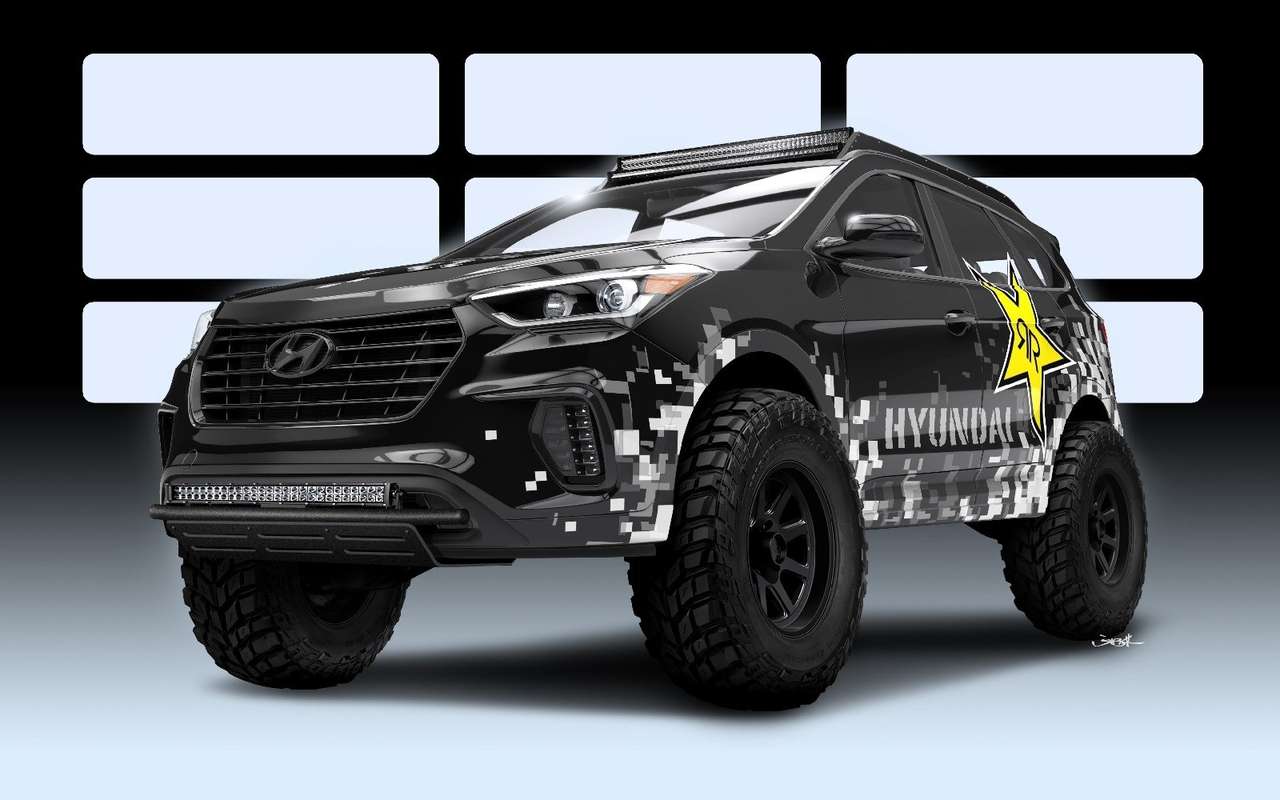 Рок-звезда под кайфом: Hyundai Santa Fe разгонится по бездорожью