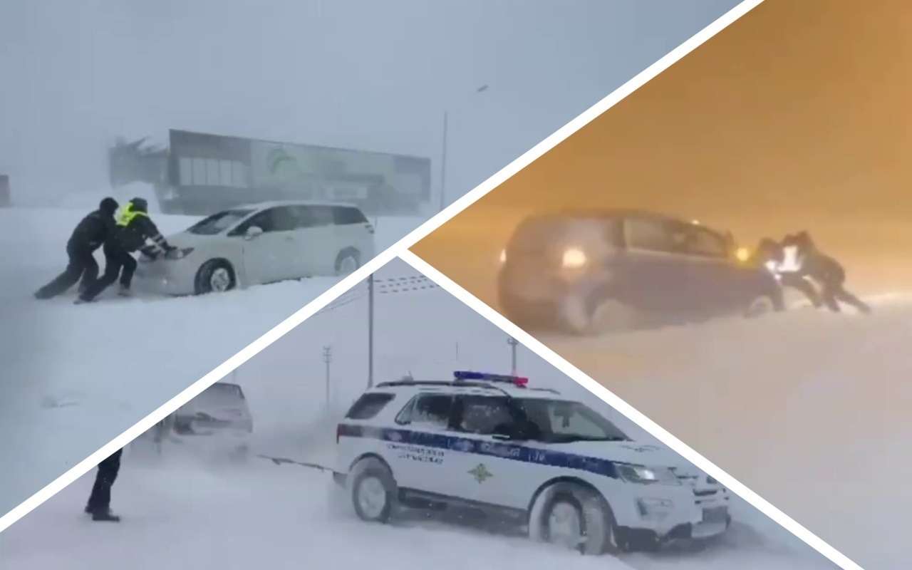 Сугробы по капот! Еще одно очень снежное видео с Сахалина