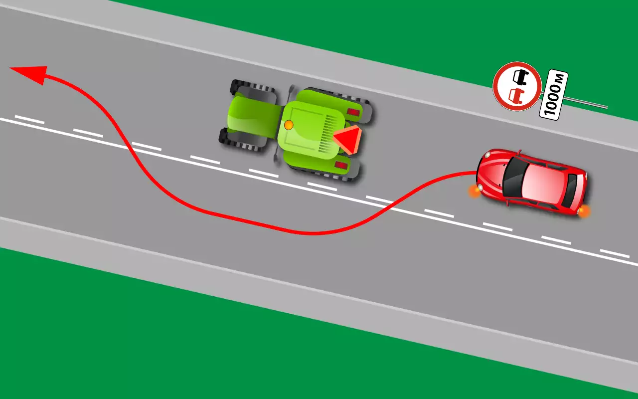 Обгон тихохода по встречке - две трети водителей не знают правила!
