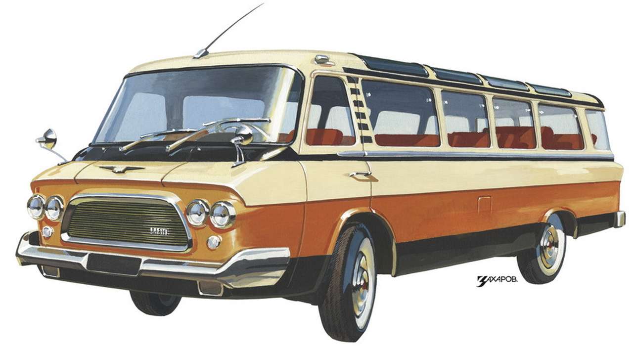 ЗИЛ-118 «Юность» на рисунке Александра Захарова для исторической серии журнала «За рулем». При массе 4,5 т автобус развивал наибольшую скорость 120 км/ч и расходовал в среднем до 28 литров бензина на 100 км. В силу такой прожорливости ЗИЛ-118 получил два топливных бака общей емкостью 160 л. Размещенные в заднем свесе емкости обеспечивали запас хода свыше 570 км