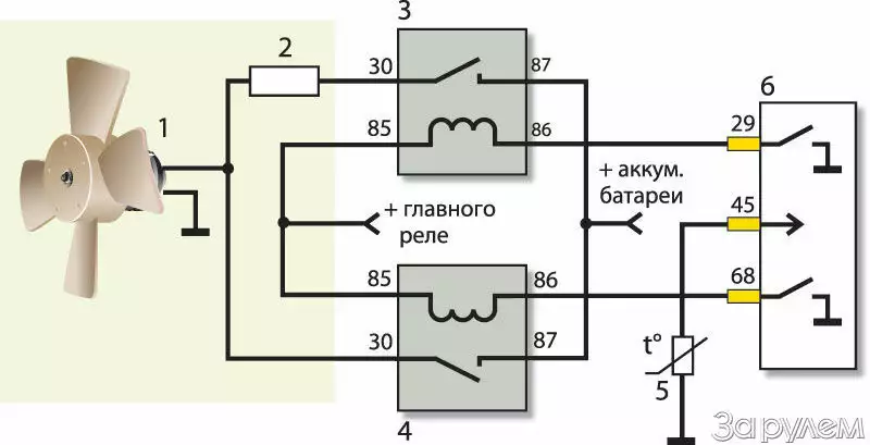 Схема включения вентилятора калина 1