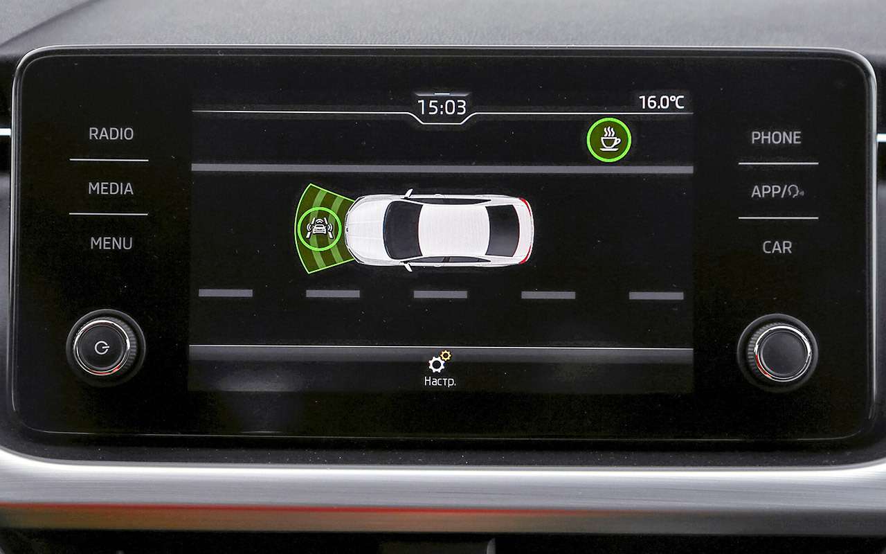 Шкода рапид система контроля дистанции спереди front assist