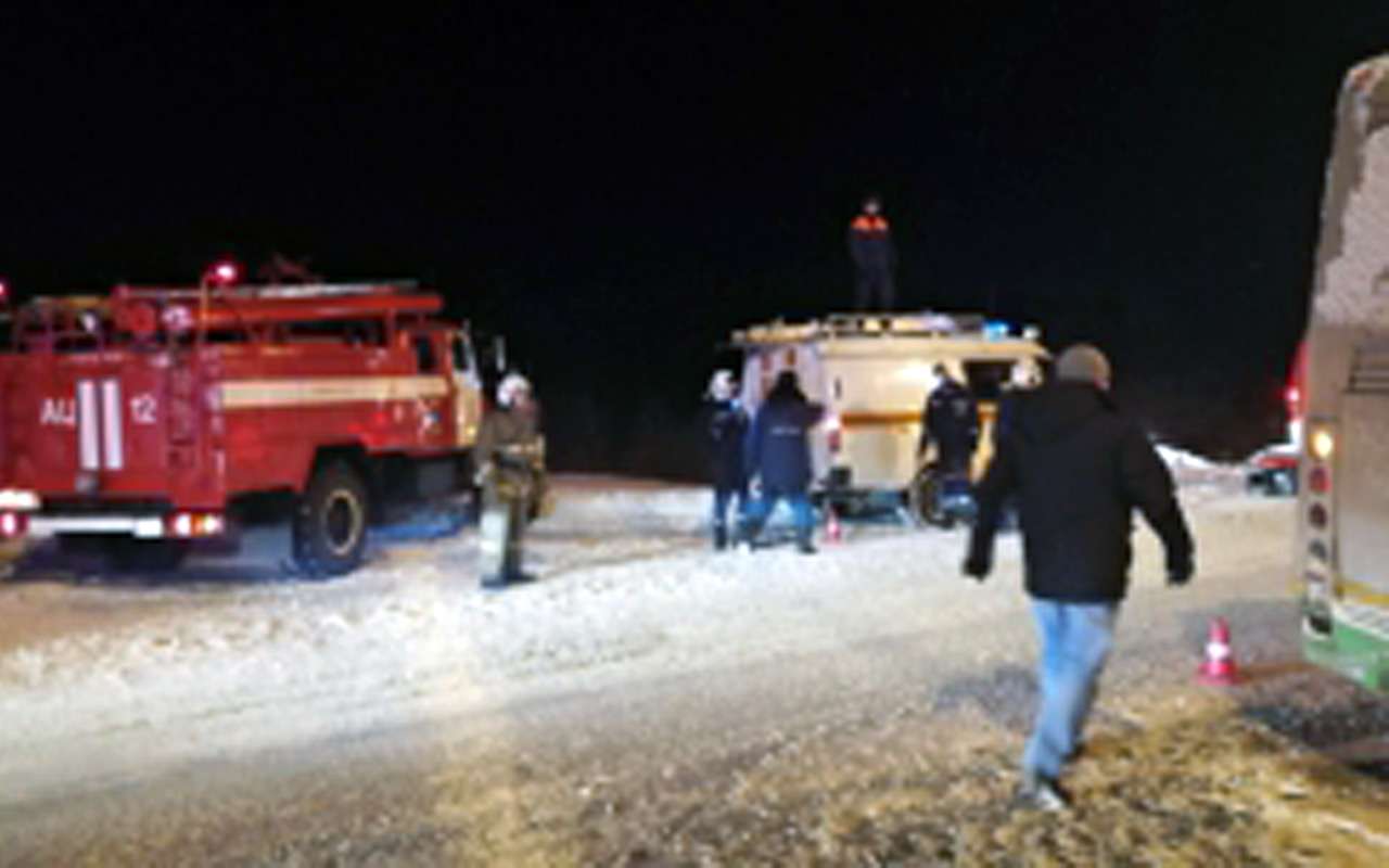 В аварии с лесовозом пострадал 21 пассажир автобуса