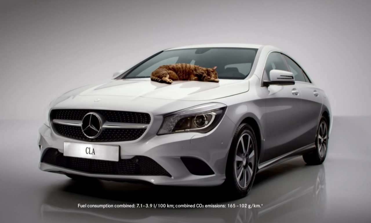 Mercedes-Benz продемонстрировал аэродинамику CLA с помощью кота
