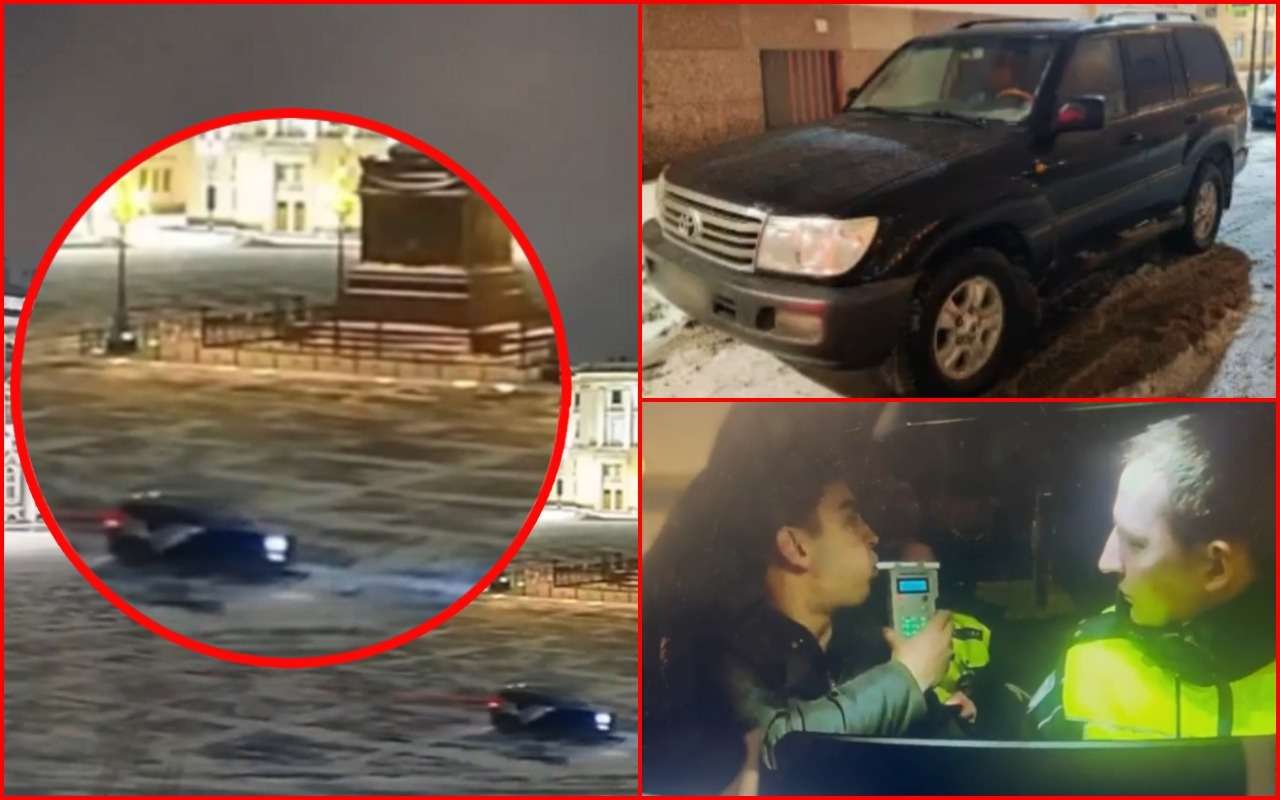 Дрифт по Дворцовой площади «входит в моду» у лихачей (видео)