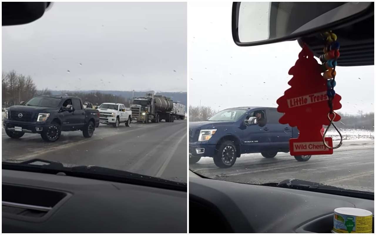В горку: как пикапы буксировали грузовик