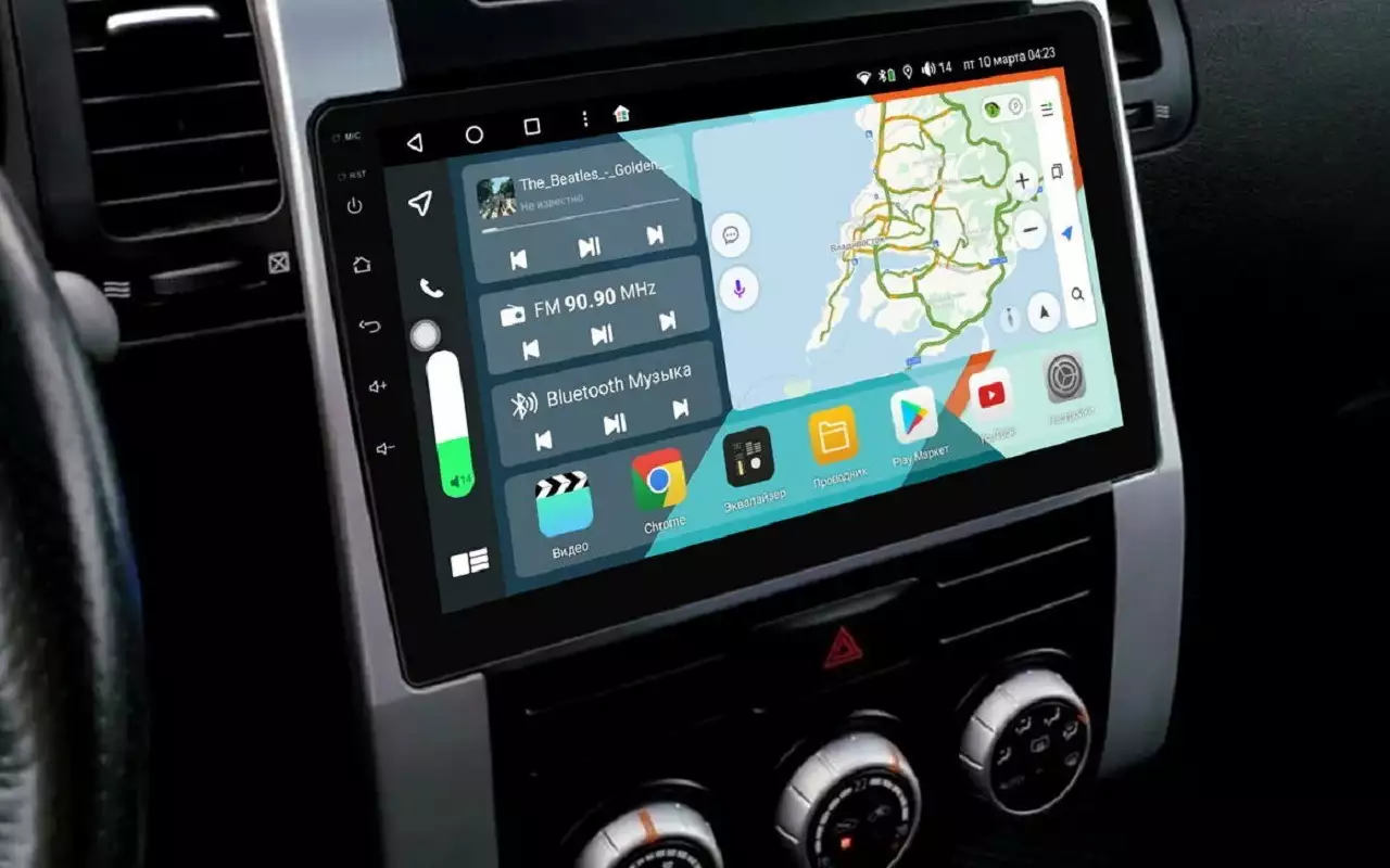 Штатная аудиосистема Nissan X-Trail второго поколения может быть заменена на девятидюймовую медиасистему...