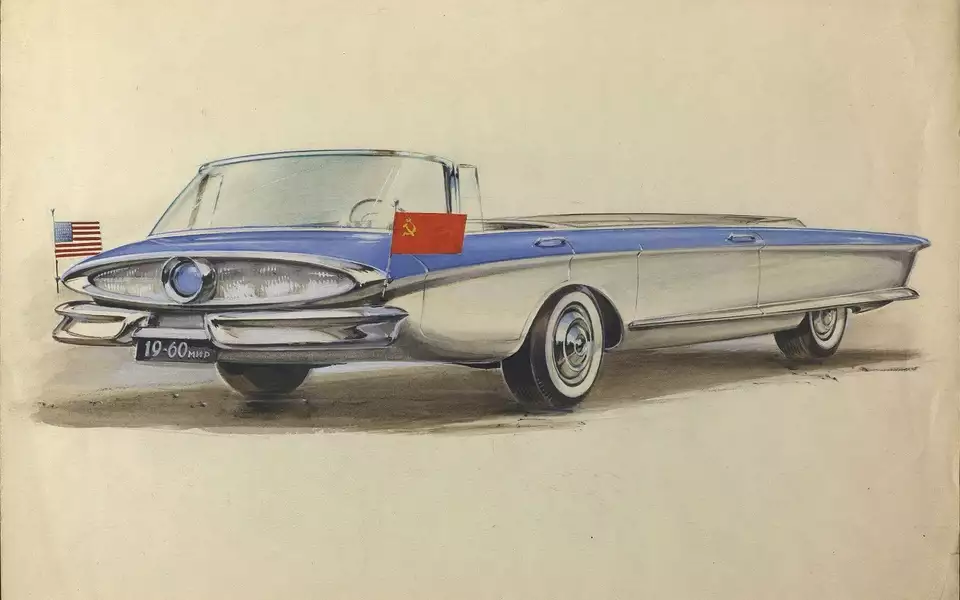 Представительский кабриолет. Эскиз Владимира Арямова.